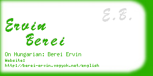 ervin berei business card